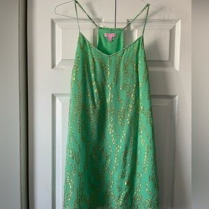 Lilly Pulitzer turquoise and gold dress. Size M.